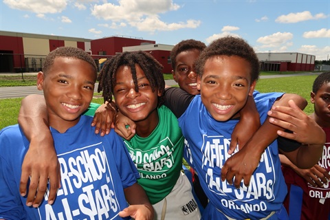 Children smiling while playing